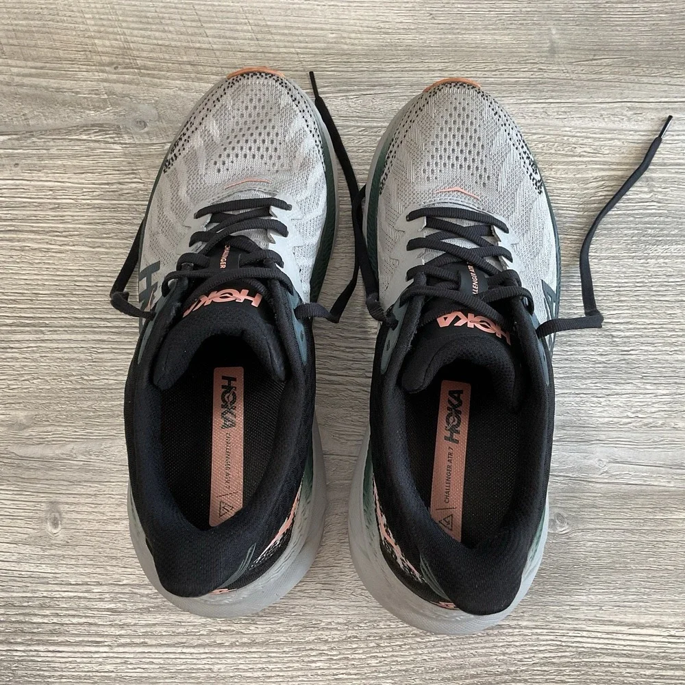 HOKA Women's 9.5 B Harbor Mist Spruce Lace-Up Low Top Athletic Running Sneakers